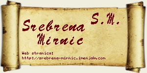 Srebrena Mirnić vizit kartica
